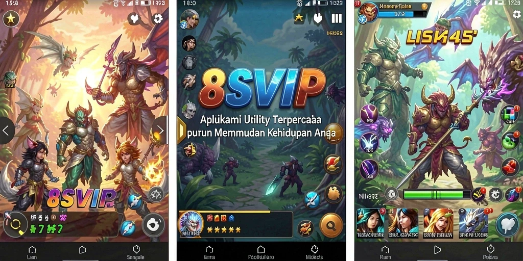 Tampilan antarmuka utama 8SVIP yang sederhana dan intuitif.