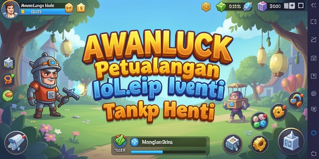 Screenshot gameplay <strong>AWANLUCK</strong> dengan karakter yang berkembang.