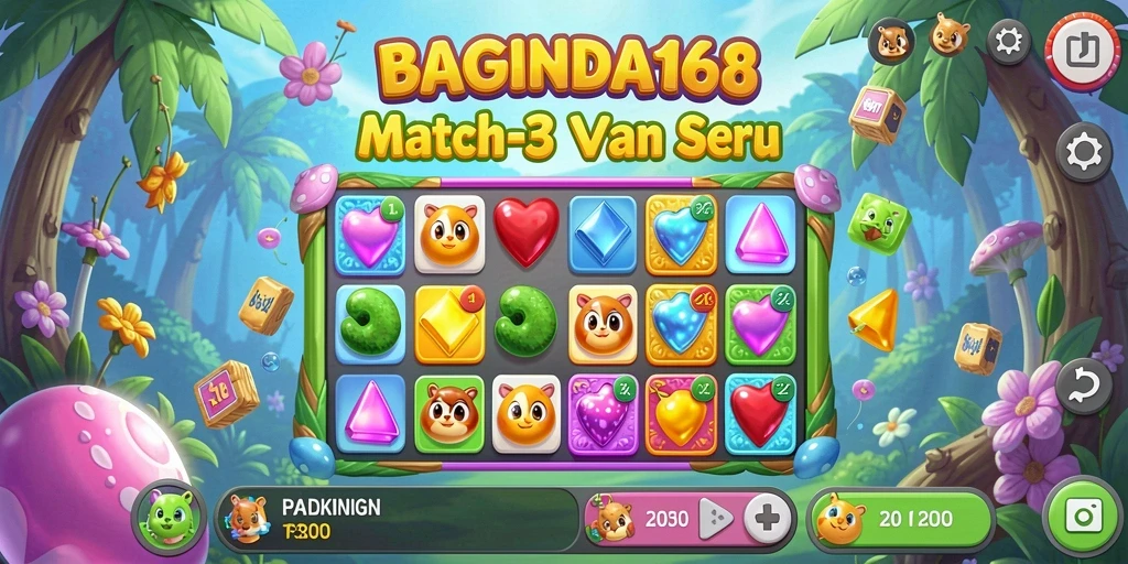 Tampilan gameplay Match-3 yang seru dan menantang di BAGINDA168.