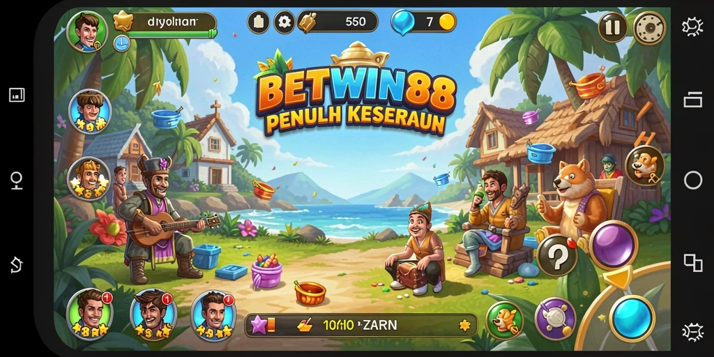 Tampilan gameplay BETWIN88 yang ceria dan menghibur.