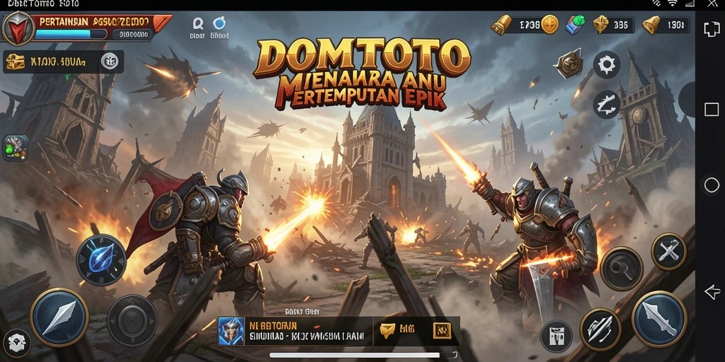 Gameplay mendebarkan di DOMTOTO dengan menara yang kuat.