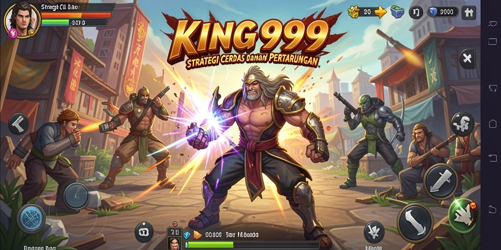 Gameplay KING999 yang intens dan strategis dalam pertempuran.