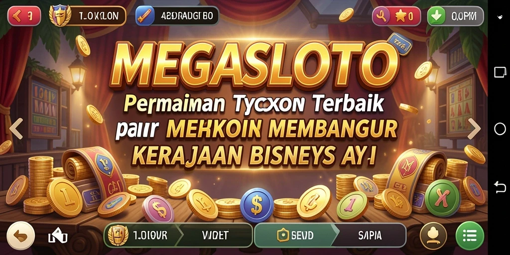 Gameplay seru dalam MEGASLOTO yang menampilkan pembangunan bisnis.