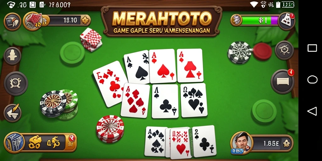 Tampilan gameplay seru dalam MERAHTOTO dengan suasana Gaple.