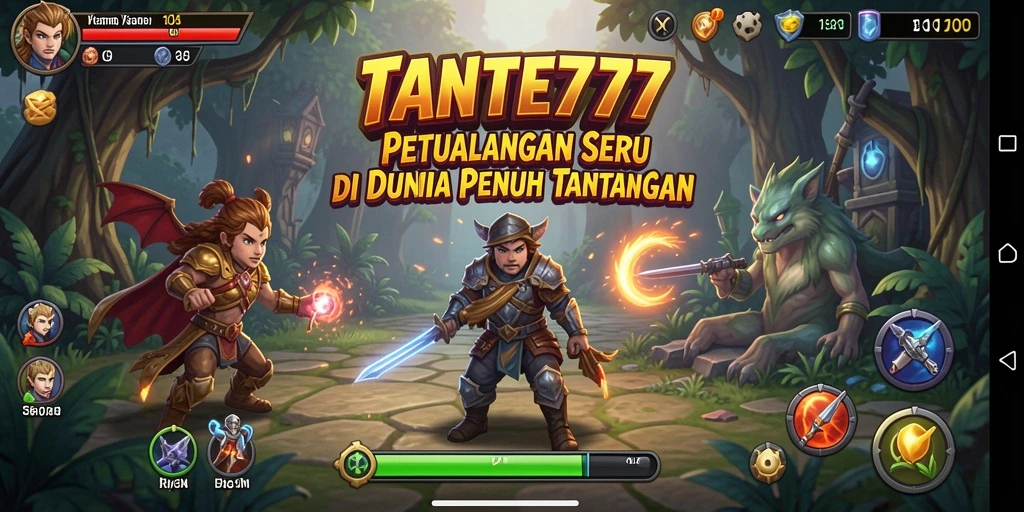 Tampilan gameplay seru TANTE777 dengan petualangan menegangkan.