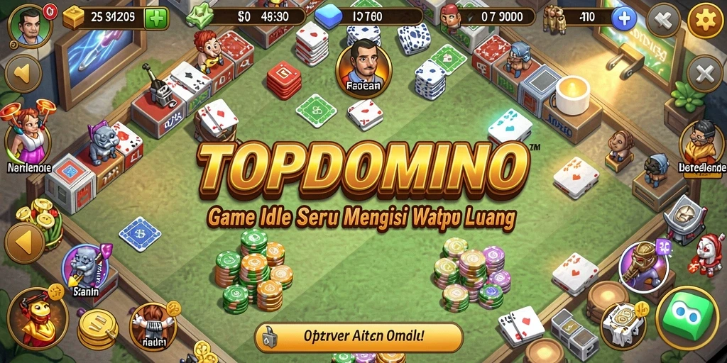Tampilan menarik dari gameplay TOPDOMINO yang seru dan santai.