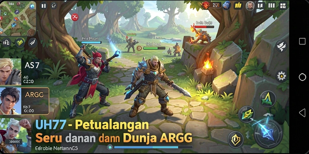 Tampilan gameplay UH77 yang menakjubkan dengan karakter dan lingkungan yang kaya.