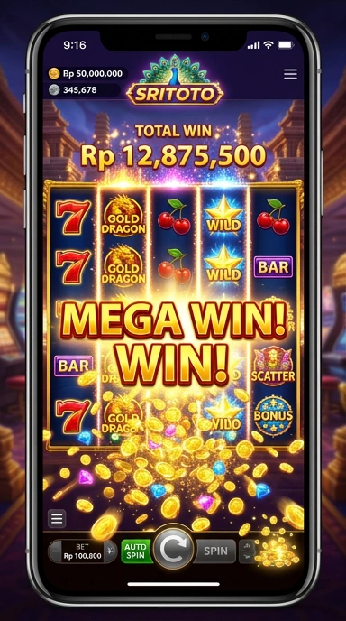Screenshot antarmuka pengguna sritoto yang menarik.